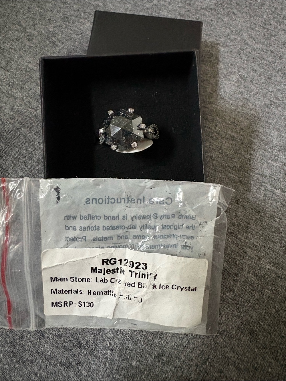 Black Ice Crystal Ring